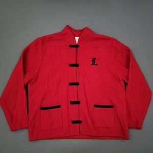 VINTAGE University Of Louisville Tally Ho Womens XL 100% Wool Button Up Red